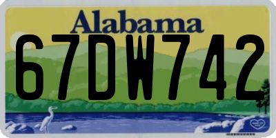 AL license plate 67DW742