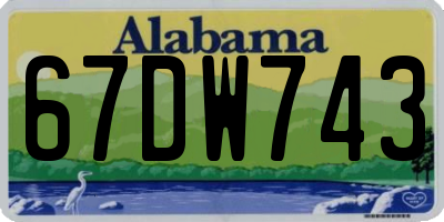 AL license plate 67DW743