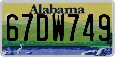 AL license plate 67DW749