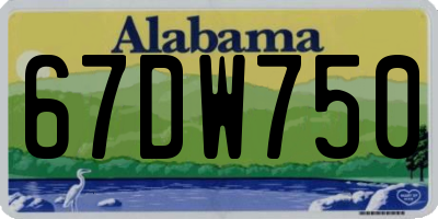 AL license plate 67DW750