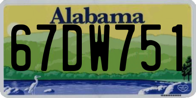 AL license plate 67DW751