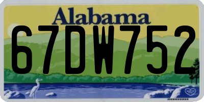 AL license plate 67DW752