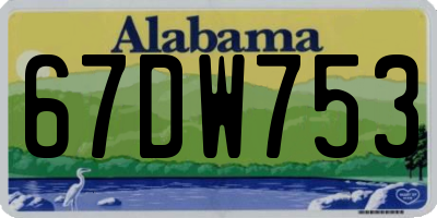 AL license plate 67DW753