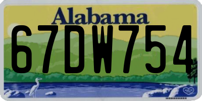 AL license plate 67DW754