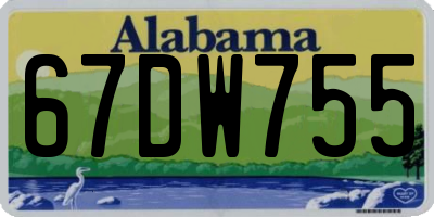 AL license plate 67DW755