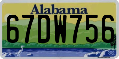 AL license plate 67DW756