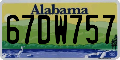 AL license plate 67DW757