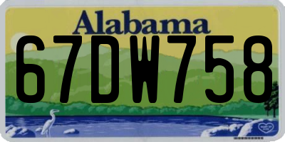 AL license plate 67DW758