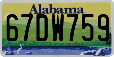 AL license plate 67DW759