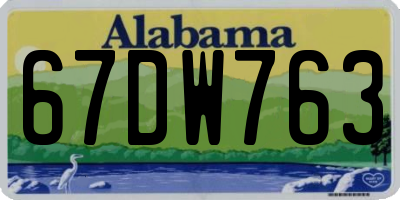 AL license plate 67DW763