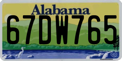 AL license plate 67DW765