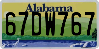 AL license plate 67DW767