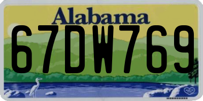 AL license plate 67DW769