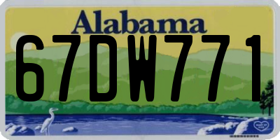 AL license plate 67DW771