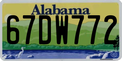 AL license plate 67DW772