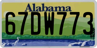 AL license plate 67DW773