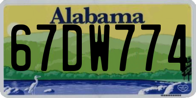 AL license plate 67DW774