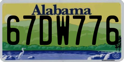 AL license plate 67DW776