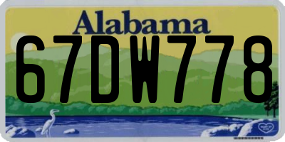 AL license plate 67DW778