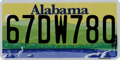 AL license plate 67DW780