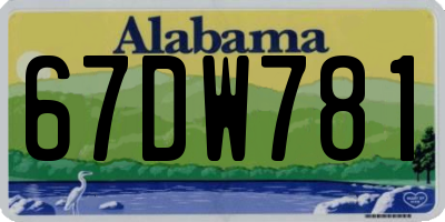 AL license plate 67DW781