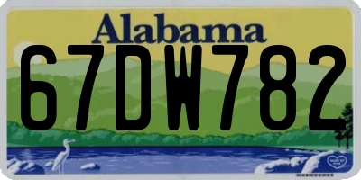 AL license plate 67DW782