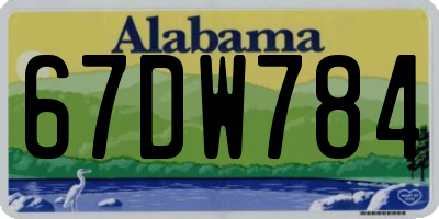 AL license plate 67DW784