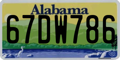 AL license plate 67DW786