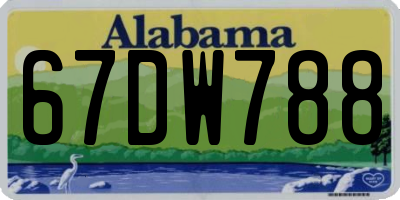 AL license plate 67DW788