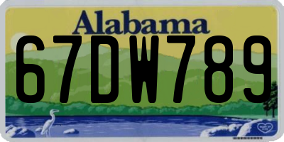 AL license plate 67DW789