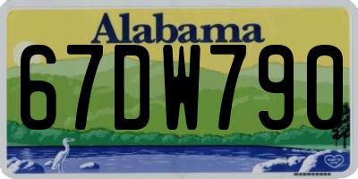 AL license plate 67DW790