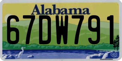 AL license plate 67DW791