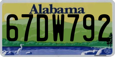 AL license plate 67DW792