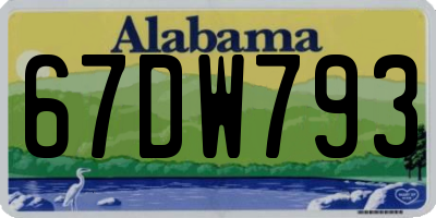 AL license plate 67DW793