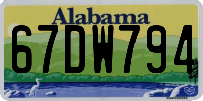 AL license plate 67DW794