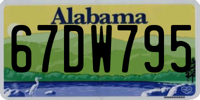 AL license plate 67DW795