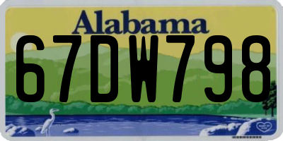 AL license plate 67DW798