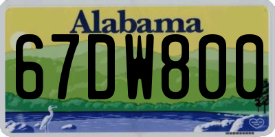 AL license plate 67DW800