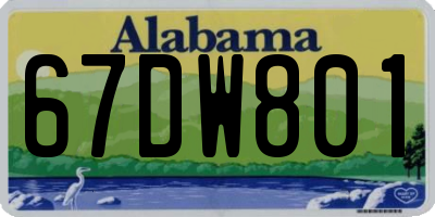 AL license plate 67DW801