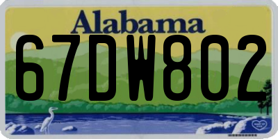 AL license plate 67DW802