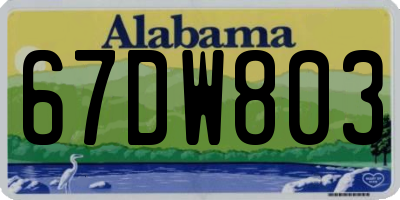 AL license plate 67DW803