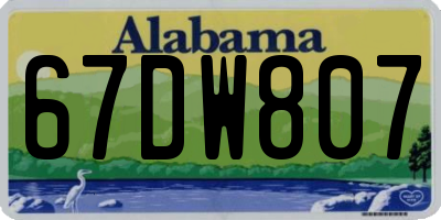 AL license plate 67DW807