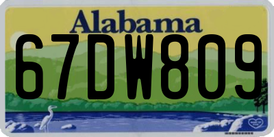 AL license plate 67DW809