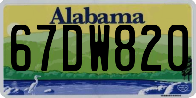 AL license plate 67DW820