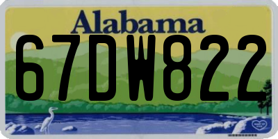 AL license plate 67DW822