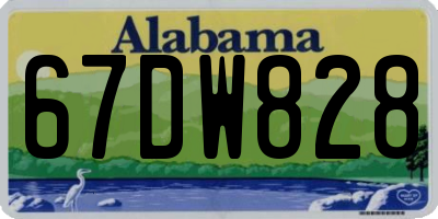 AL license plate 67DW828