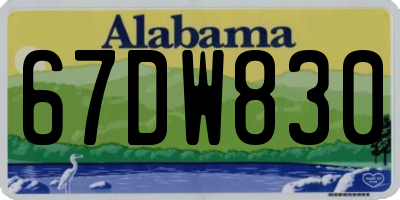 AL license plate 67DW830