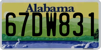 AL license plate 67DW831