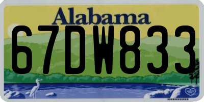 AL license plate 67DW833