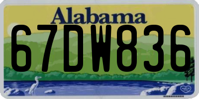 AL license plate 67DW836